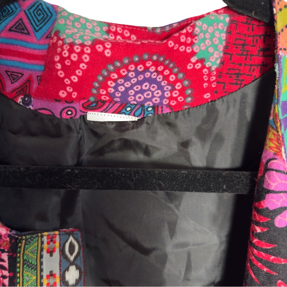 Vintage-Style Boho Patchwork Cardigan Blazer – Vibrant Ethnic Print - Picture 7 of 10